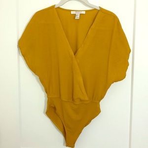 Forever 21 Contemporary Mustard yellow body suit